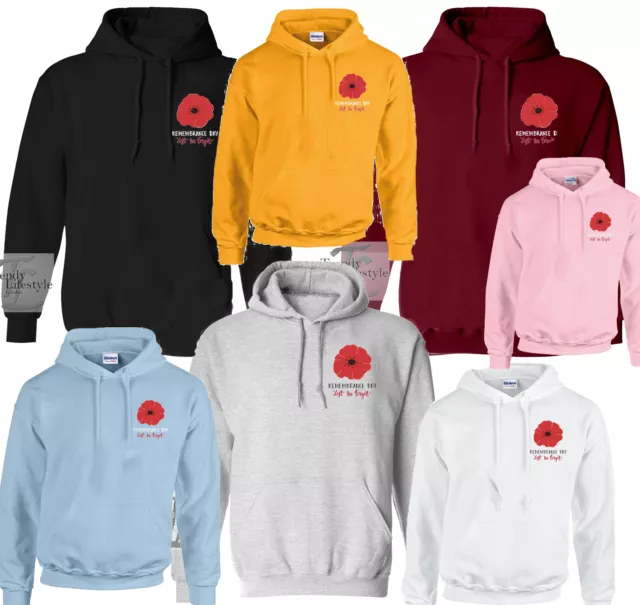 Remembrance Day ! Poppy Print Lest We Forget Hoodies/Jumpers Unisex