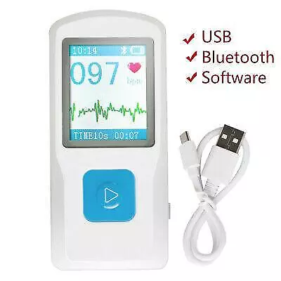 Carejoy Portable Handheld ECG Machine Bluetooth USB Heartbeat Monitor For Home