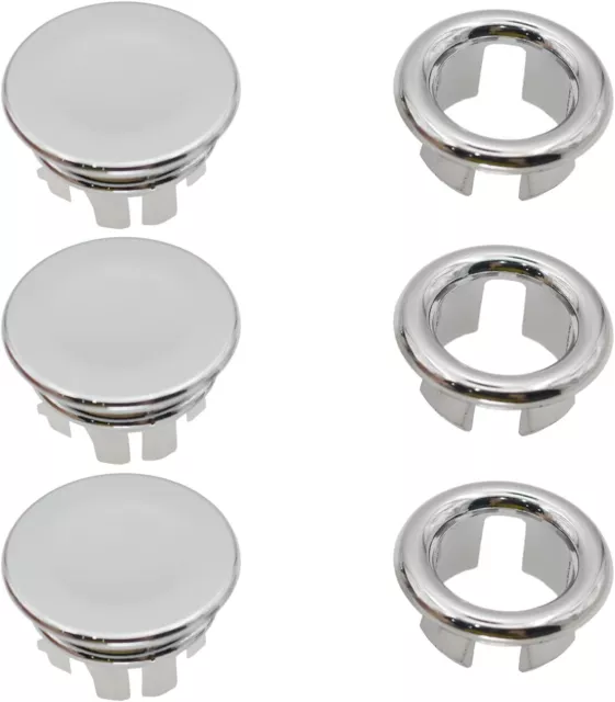 LRMYS Wash Basin Overflow Ring Set, Chrome Plating Round Hole Cover...