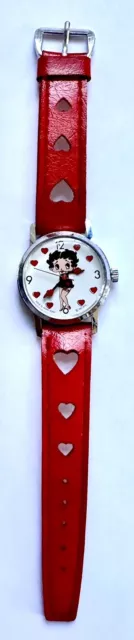 1983 Mechanical Watch Depicting The Beautiful “Betty Boop” And Hearts Strap 2