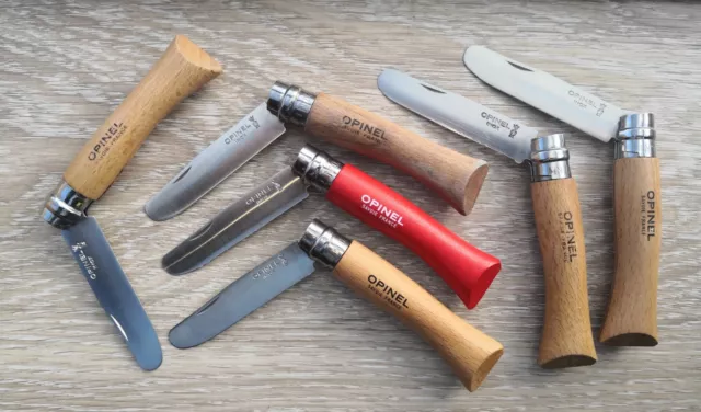 6 Klappmesser, Opinel No 7, Kindermesser, Brotzeit, Taschenmesser, Messer, Holz