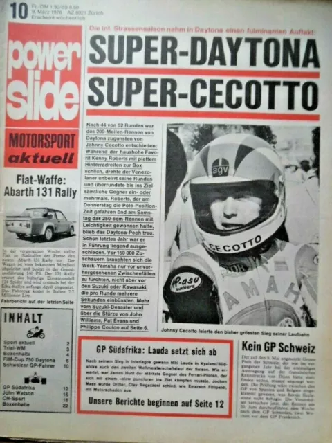 MOTOR SPORT aktuell 10 - 9.3. 1976 Cecotto Daytona Südafrika-GP Lauda-Sieg FIAT