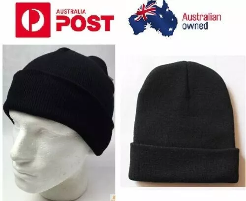 Mens Womens Beanie Unisex Plain Winter Ski Thermal Warm Knit Knitted Hat Cap 1pc