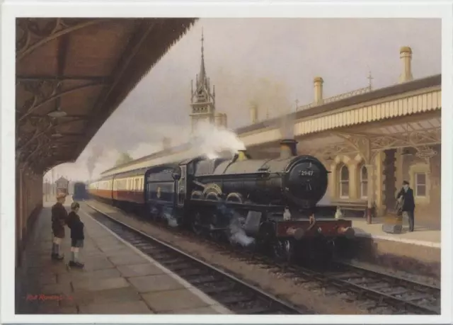 Saint Class Great Malvern GWR Steam Loco Railway Blank Birthday Fathers Day Card