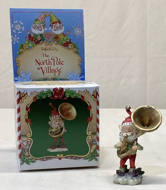 1986 ENESCO Sandy Zimnicki The North Pole Village Snookie With Tuba Elf 871885