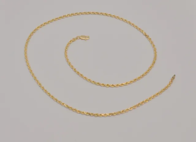 14K Solid Yellow Gold Diamond Cut Rope Chain Link Necklace 20 Inches 13.9 Gr C4 2