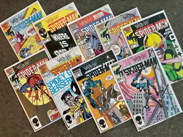 Web of Spider-Man LOT Issues 11-19 (1986) CLEAN KEY some Newsstand - VF/NM