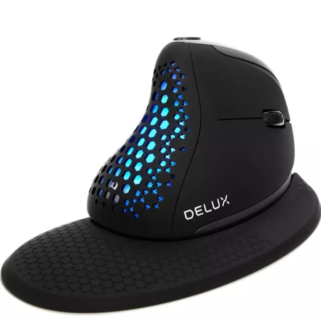 M618XSD SEEKER Ergonomic Vertical Wireless Mouse Rechargeable BLACK DELUX