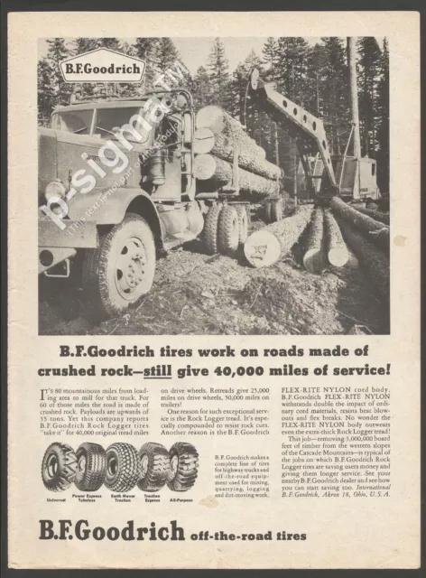 B.F.GOODRICH OFF-THE-ROAD TIRES 1958 Vintage Print Ad # 165 8