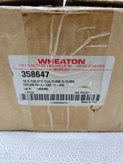 WHEATON 358647 Culture Tubes W/Screw Cap, 16 x 125mm