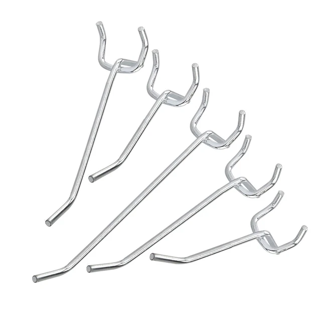 50 * Universal Metal L Shape Pegboard Hooks Board Organizer Kit Shop Wall Garage