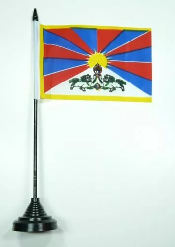 Fahne / Tischflagge Tibet 10 x 15 cm Tischfahne Flagge