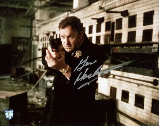 GENE HACKMAN SIGNED 11x14 PHOTO POPEYE DOYLE THE FRENCH CONNECTION BECKETT BAS