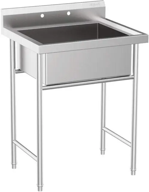 Heavy-duty Stainless Steel Kitchen Prep & Utility Sink 28" W x 24" D x 40.2" H
