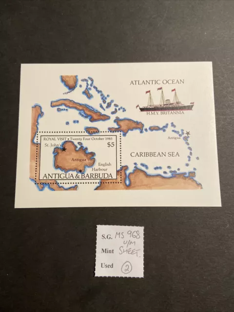 Antigua & Barbuda SG MS 968 MNH 1985 Royal Visit Sheet. Superb (2)