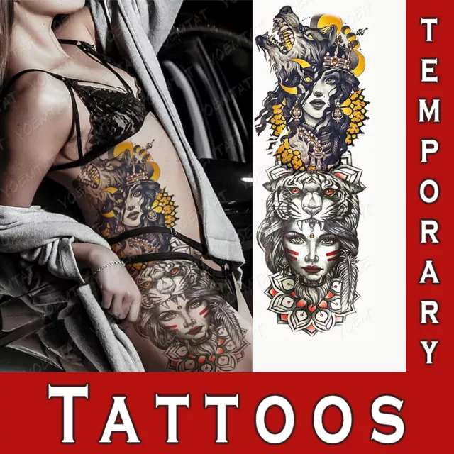 Temporary Tattoo Large Full Arm Sleeve Realistic Waterproof Body Art Women Men