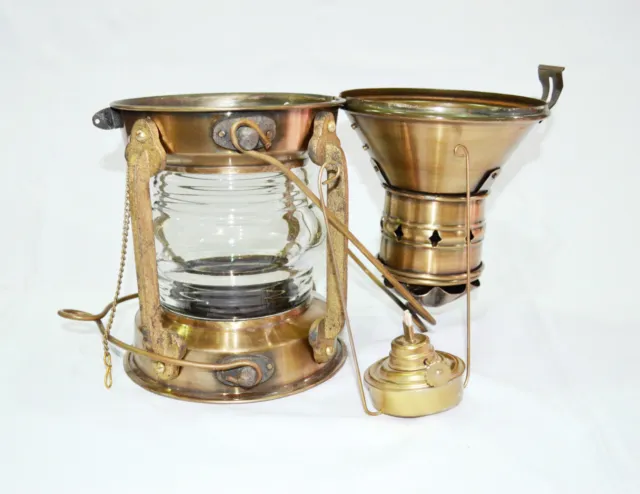 Vintage Schiffsanker Öllampe Laterne 10 "Fresnel-Linse nautischen Wohnkultur neu 4