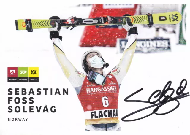 Ski Alpin: Sebastian FOSS SOLEVAG (NOR) orig.Autogramm  AK BRONZE  OLYMPIA 2022