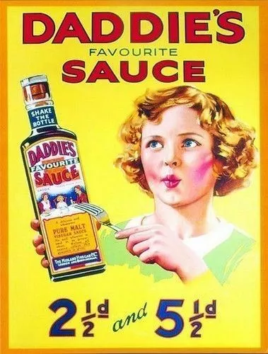 Daddie's Brown Sauce Old Vintage Advertising Kitche Metal/Steel Wall Sign