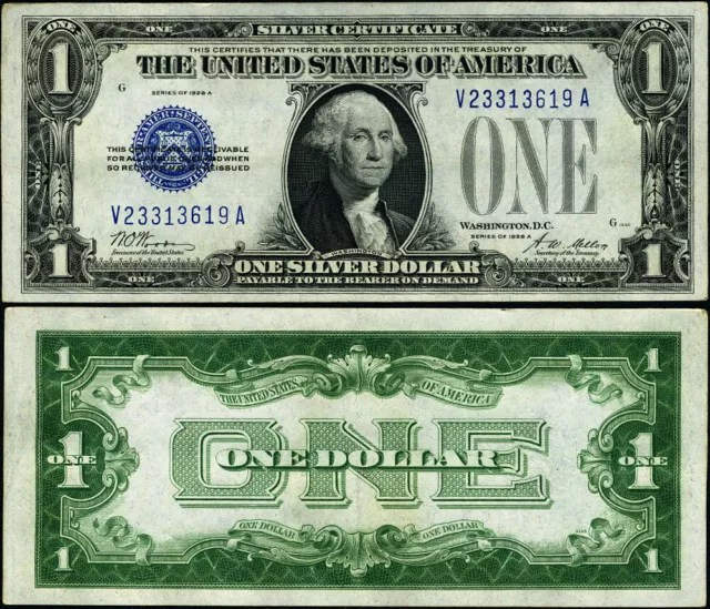 FR. 1601 $1 1928-A Silver Certificate V-A Block AU+