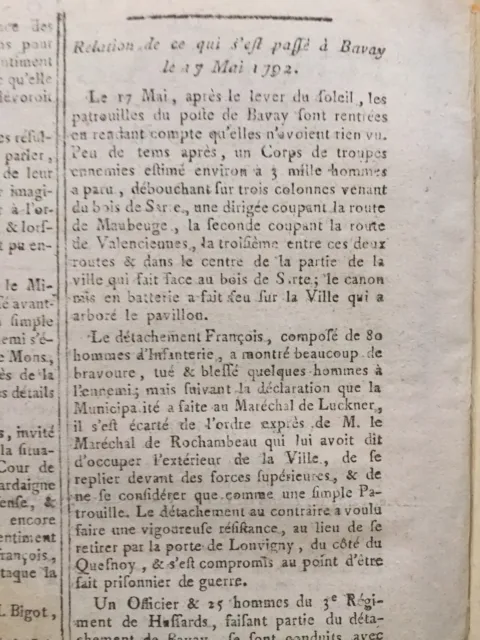 Bavey en 1792 Nord Hussards Givet Ardennes Haïti Journal  Révolution Française 2