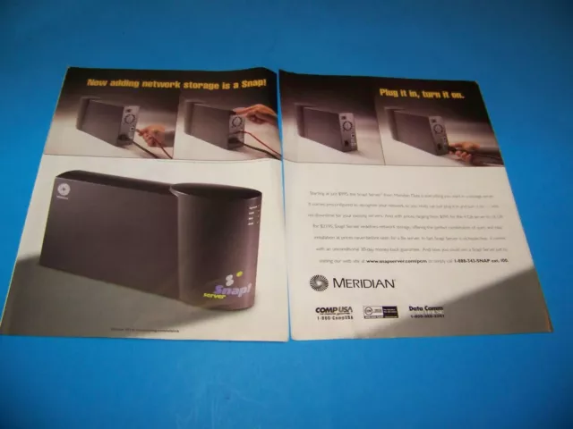 Meridian Snap Server Print Ad from Magazine Vintage 1998 "Vintage Computer Ad"