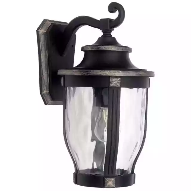 Home Decorators McCarthy 18.5 in. 1-Light Bronze Outdoor Wall Lantern Sconce