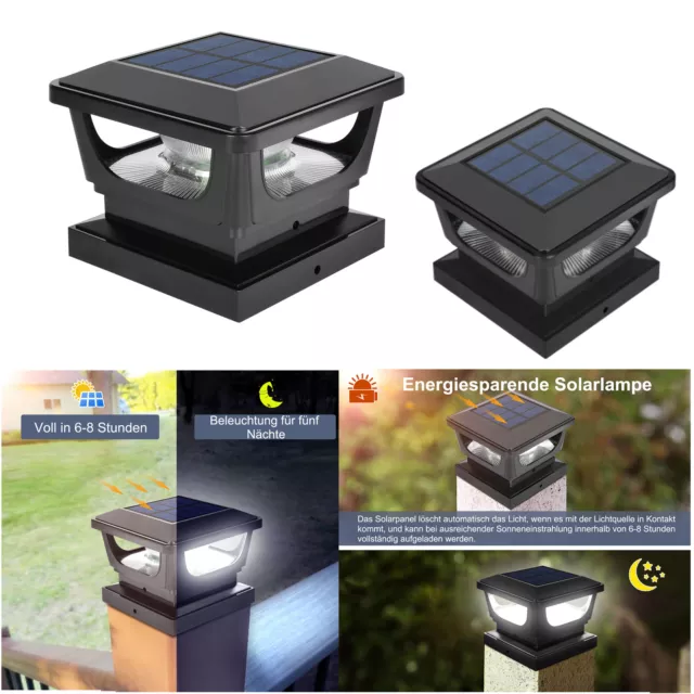 Solar LED Zaunpfostenkappe für 7x7 8x8 9x9 Pfosten Pfostenlicht Zaunbeleuchtung