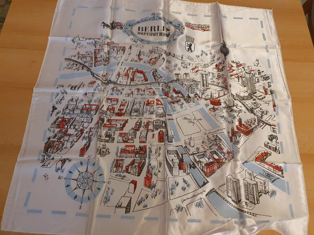 DDR Propaganda Tuch Ehrengeschenk Ost Berlin Mitte Hauptstadt der DDR Zentrum