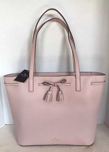 Nwt~Kate Spade New York “Hayes” Large Top Zip Tote Pebbled Leather Rose Smoke