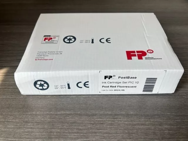 FP Supplies Postbase PIC10 Genuine OEM Fluorescent Post Red Ink Cartridge Set