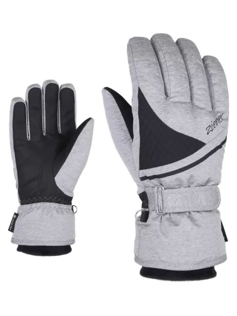 Ziener Femmes Gants de Ski Kiana Goretex Gris Mélange Noir 823 Neuf