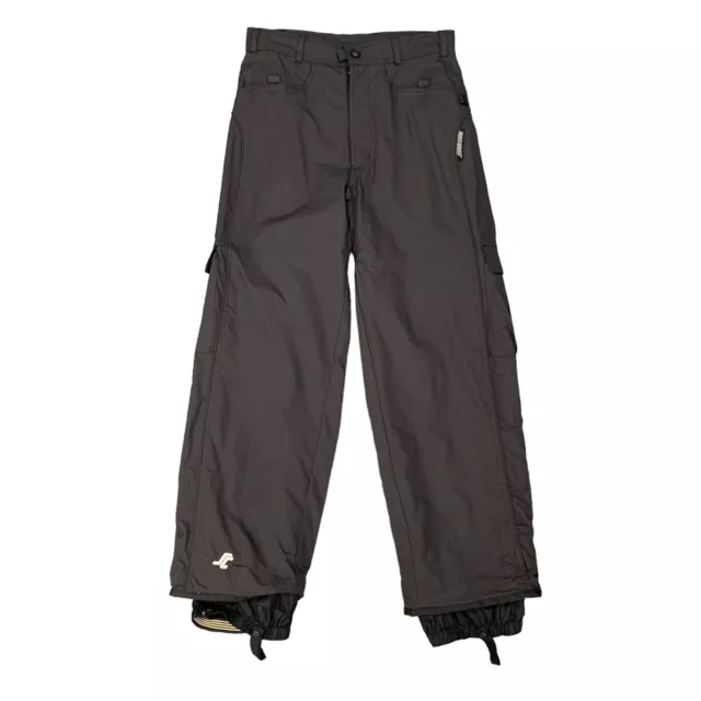 Santa Cruz Snowboarding Pants Mens S Small Black Nylon Waterproof Lined Cargo