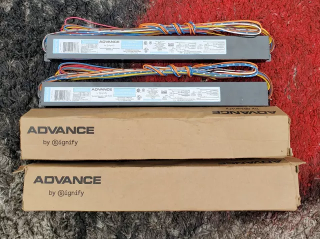 Lot Of 2 ADVANCE ICN-4S54-90C-2LS-G BALLAST 120-277V 4 Lamp By SIGNIFY