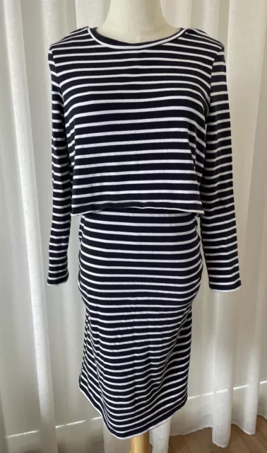 Target - Maternity Stripe Bodycon Dress with Nursing Access - Size 10