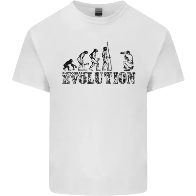 T-shirt top Evolution Photographer fotografia divertente da uomo cotone