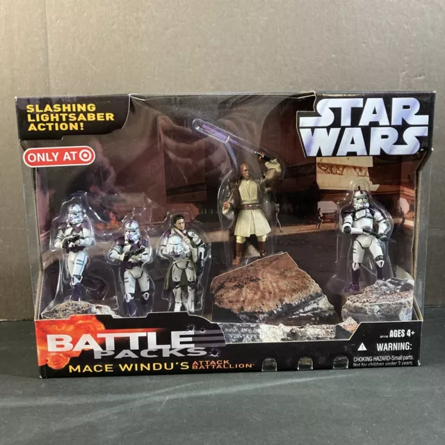 Mace Windu's Attack Battallion Battle Packs Star Wars Attack Clones Purple New