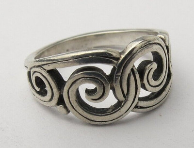 JAMES AVERY RETIRED Sterling Silver Wave Scroll Ring Size 5 Signed ...