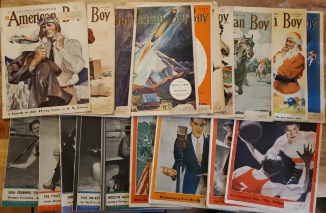 HUGE Lot Of 19 American Boy Vintage Magazines 1938, 1939, 1940, 1941, Ads, WWII
