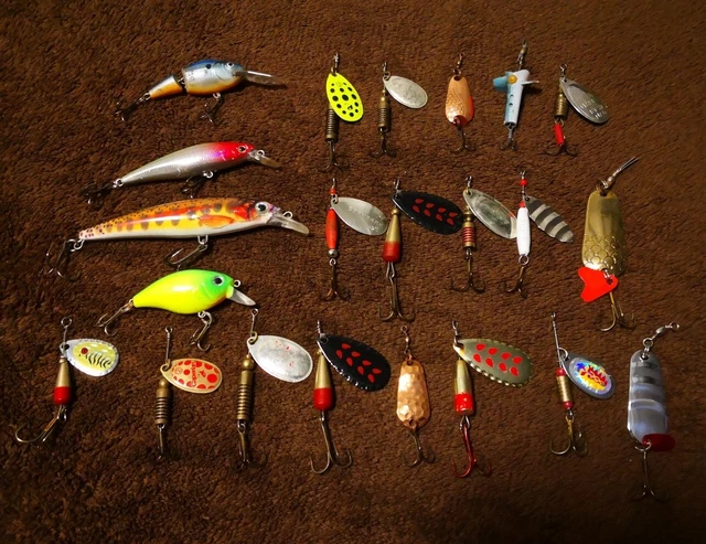 22 Köder Spinner DAM Blinker Shakespeare ESPO Turbine TOP Wobbler Rapala alt