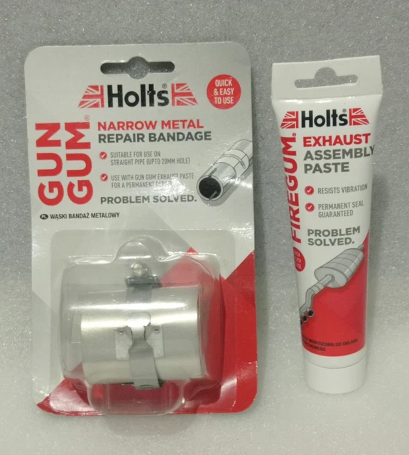 Kit Riparazione Scarichi Holts Pistola Gomma Gomma Da Fuoco Bendaggio Stretto Metallo Scarico...