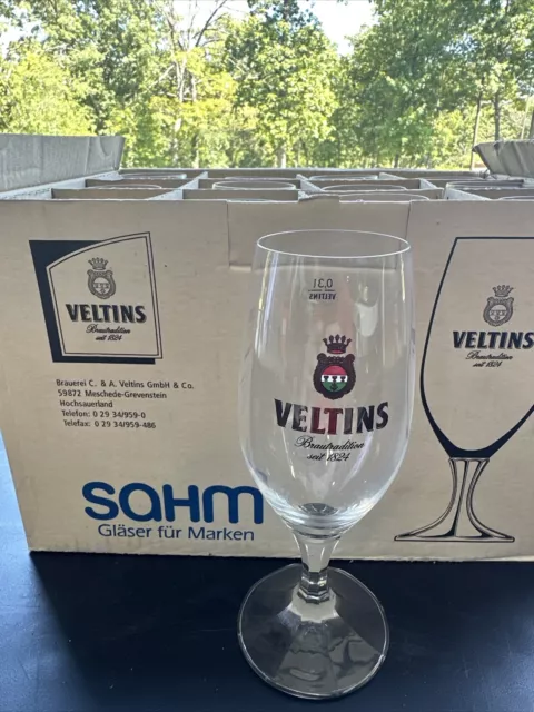Set Of 12 Veltins German Beer Glasses .3litre. With FREE SHIPPING IN USA