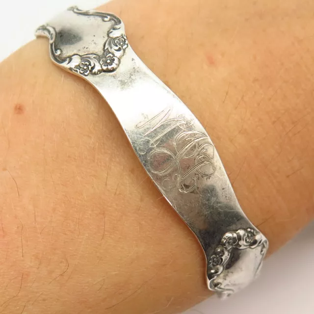 925 Sterlingsilber Vintage 1955 Schilf & Barton "Tara" Löffel Manschette Armband 6,5"