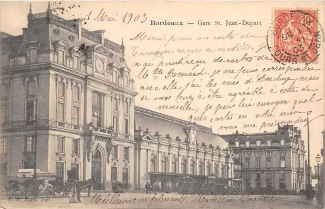 CPA 33 BORDEAUX GARE ST JEAN DEPART (dos non divisé)