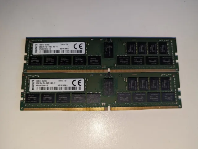 (64GB) 2x Kingston DDR4 32GB RAM 2400MHz ECC REG Server 2Rx4 PC4-2400T-RB1-11