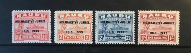 Stamps. Nauru. KGV. 1935. Silver Jubilee. SG 40/3 MH