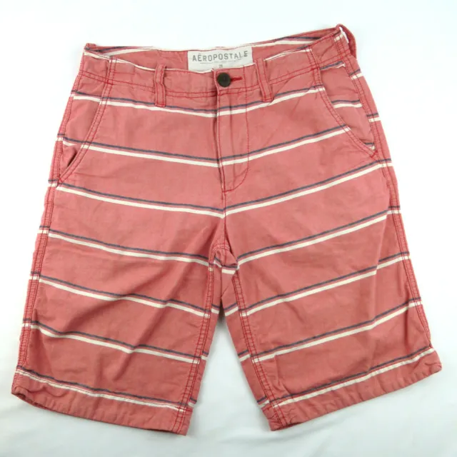 Aeropostale Red Blue/White Stripe 29 4-Pocket Golf Shorts 100% Cotton Canvas