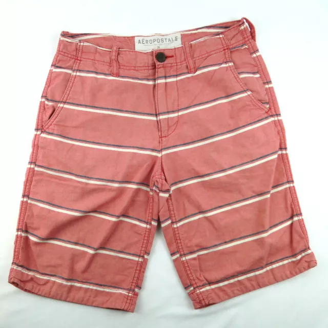 Aeropostale Red Blue/White Stripe 29 4-Pocket Golf Shorts 100% Cotton Canvas