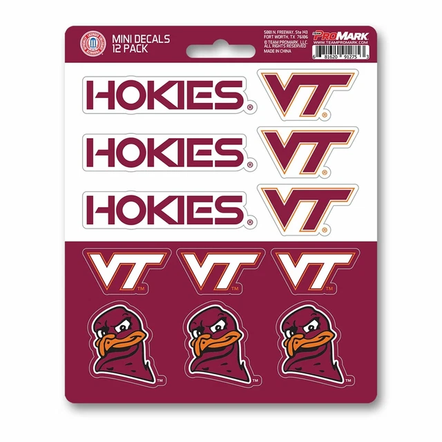 Fanmats, Virginia Tech Mini Decal 12-pk - NEW