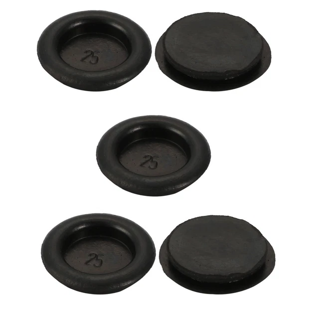 5pcs fil passe-fil caoutchouc protection noir Dia 25mm seul passe-câble latéral